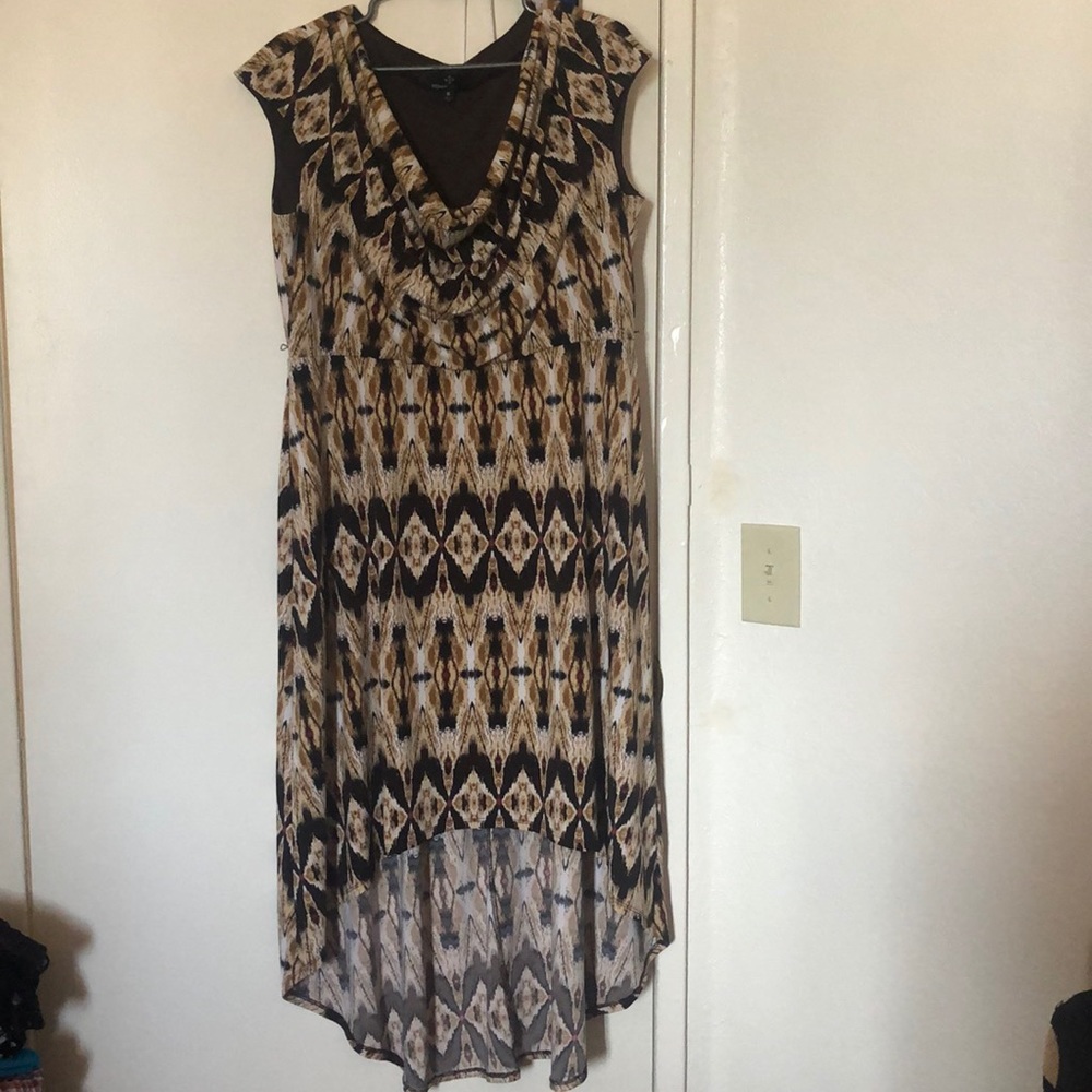 High low printed dress